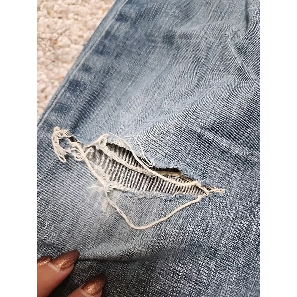 Levi's 514 Jeans Mens tag 36x32 (36x30) Light Wash Straight Fit Distressed Denim